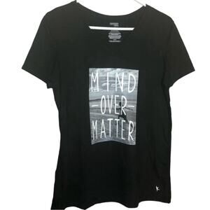 Danskin Now Women’s Short Sleeve Black Graphic V-neck Athletic Workout Tee
Sz L